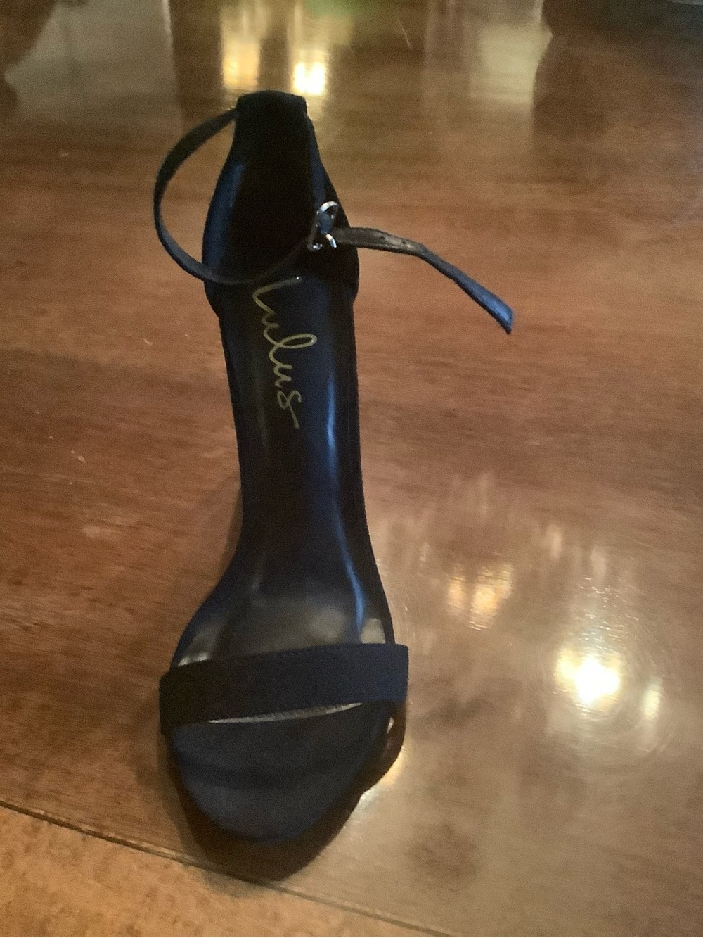 Lulu's Black Single-Band Ankle-Strap Heel